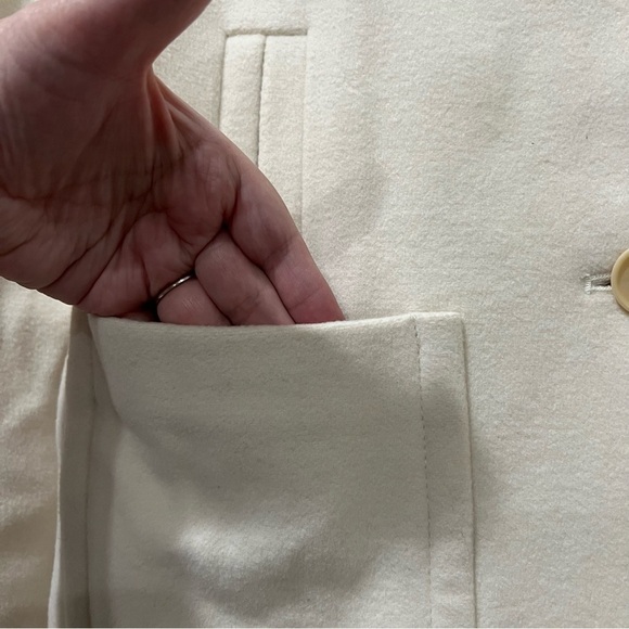 Talbots Size 2 Cream Button Pea Coat Wool Blend Fall Winter Warm Jacket C - Picture 6 of 8
